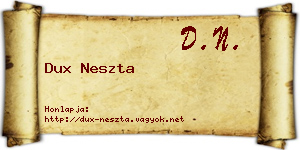 Dux Neszta névjegykártya